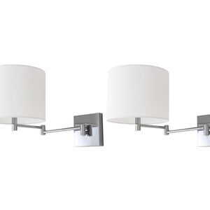 SAFAVIEH Lighting Collection Lillian Moder White and Chrome Wall Sconce SET of 2